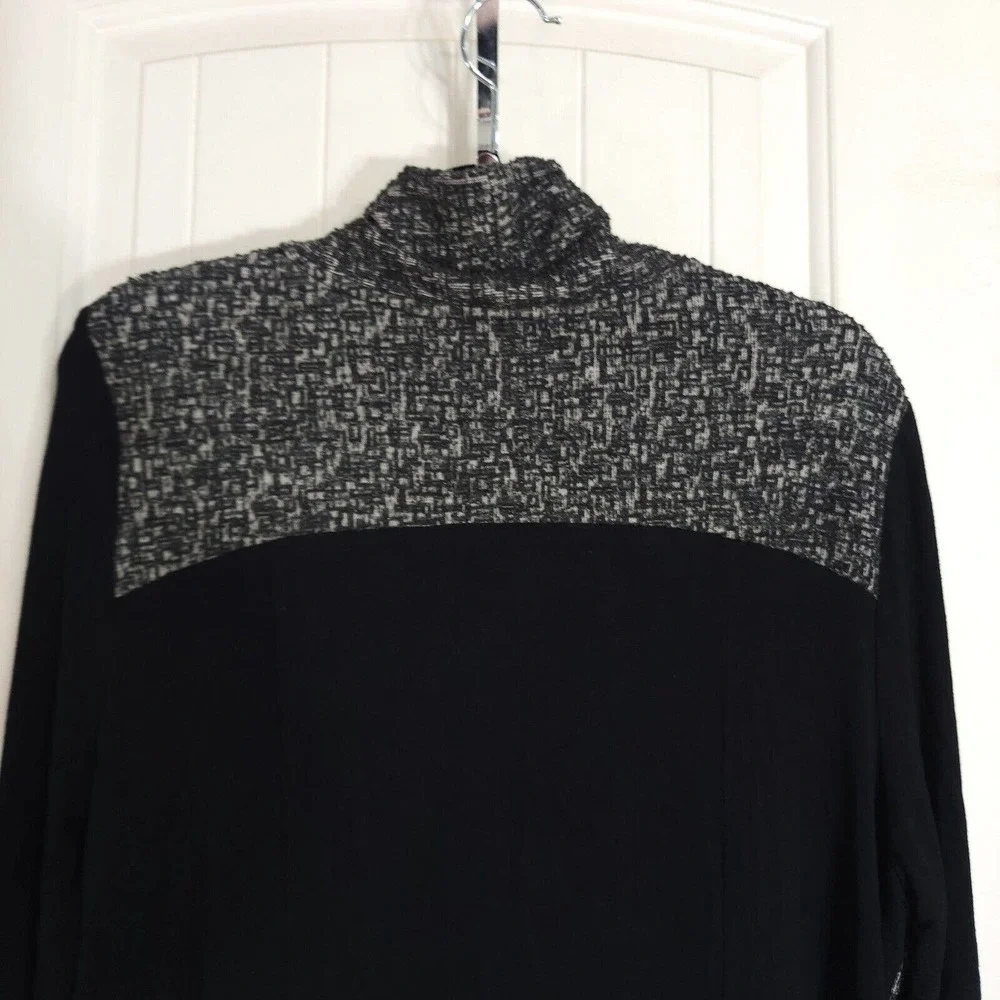 Logo Lori Goldstein Womens Cardigan Gray Knit Long Sleeve Open Front Sweater L - Picture 8 of 9